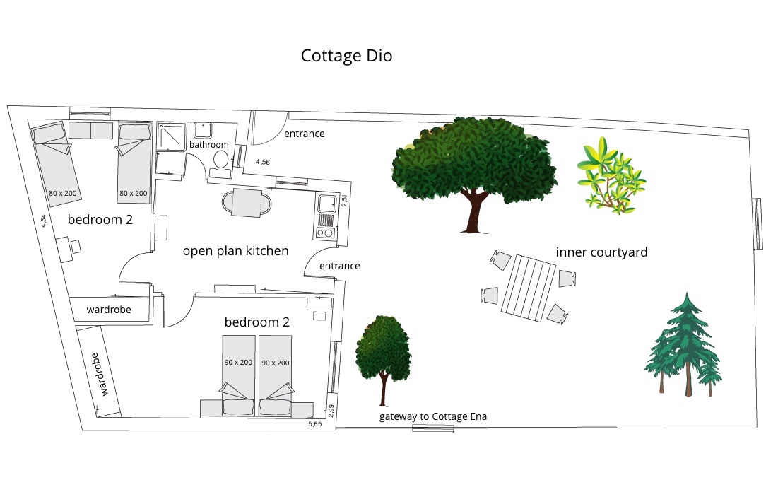 Floorplan cottage Dio